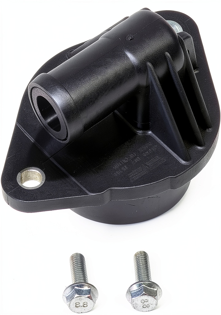 Installing Dorman PCV Valve Replacement Metal on a garage workbench