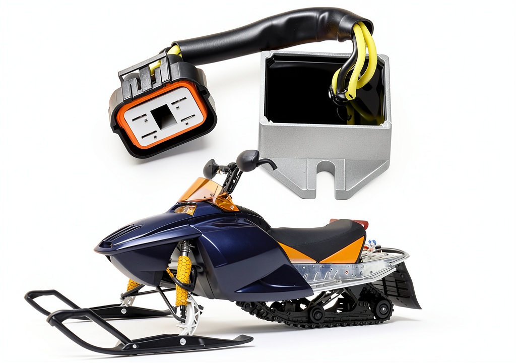 Installing Voltage Regulator Munirater for Ski-Doo MXZ 440/600/700 2000-2002 on a wooden desk